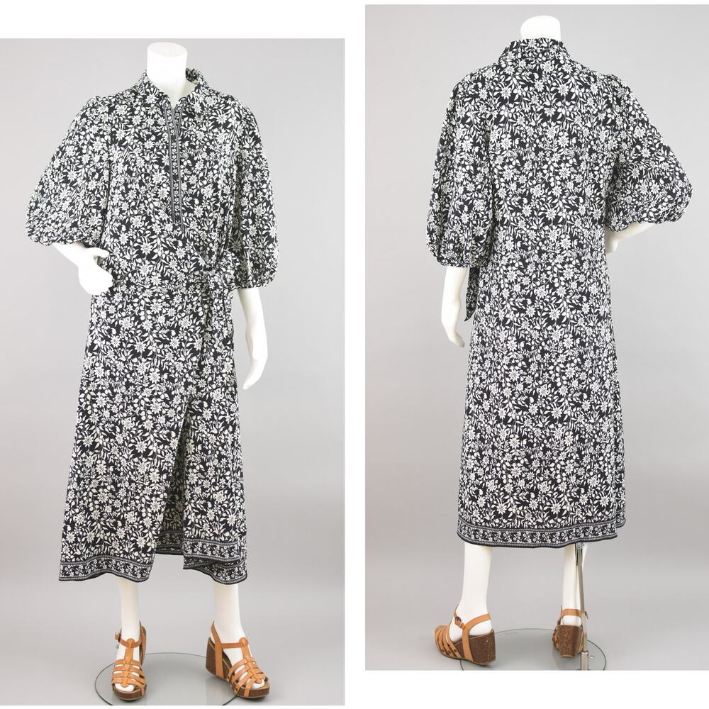 Max Studio Puff Sleeve Long Shirtdress NWT Women's Extra Large